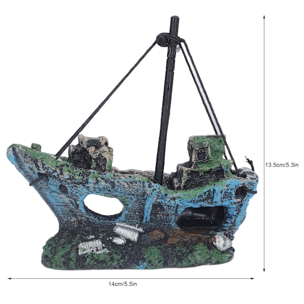 Akvarium Sea Rover Ornament Høy Simulering Fiske Gjemmested Syntetisk Harpiks for Hjem Fiske Tank