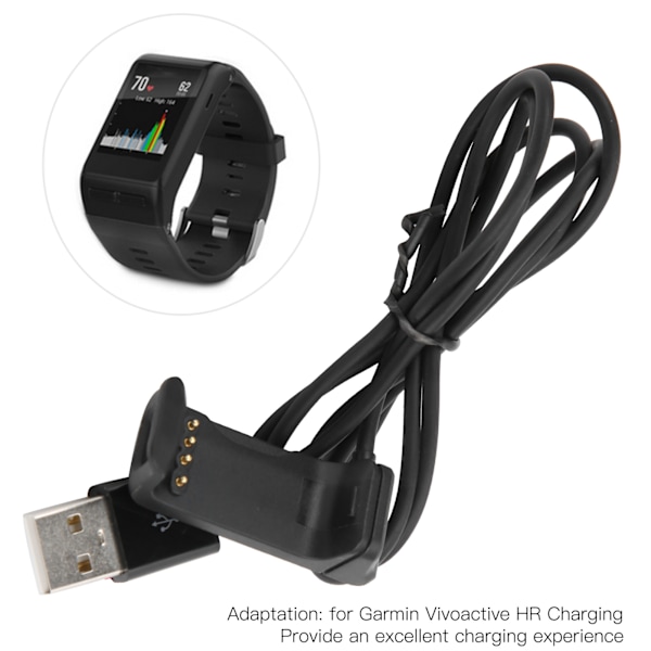 Laderadapter USB bærbar klokke ladekabel laderklemme for Garmin Vivoactive HR