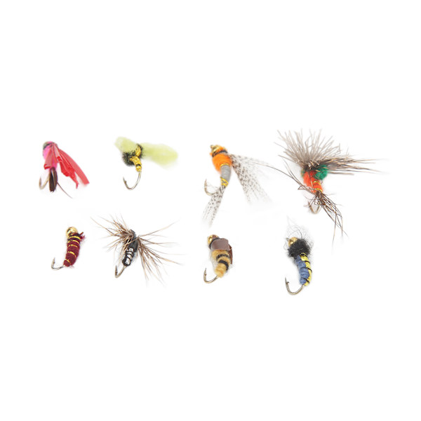 40 stk fiske lokke agn assortert sett kit med vanntett boks for innsjø elv