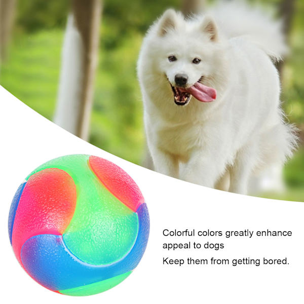 Husdjur glänsande hund tuggboll gummi färgglad bitresistent slipa tand pedagogisk leksak