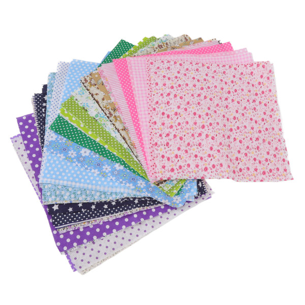 Bomull Quilting Tyg 9.8x9.8in Assorted Colors Easy Ironing Multi