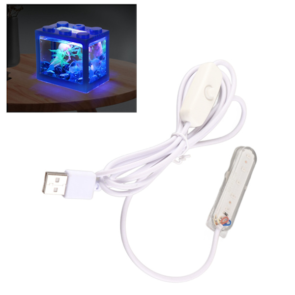 USB Liten Akvarium Vattenväxt Ljus Lätt Automatisk Reptil Tank LED-lampor med USB-kontakt för Fisk Tank Akvarium
