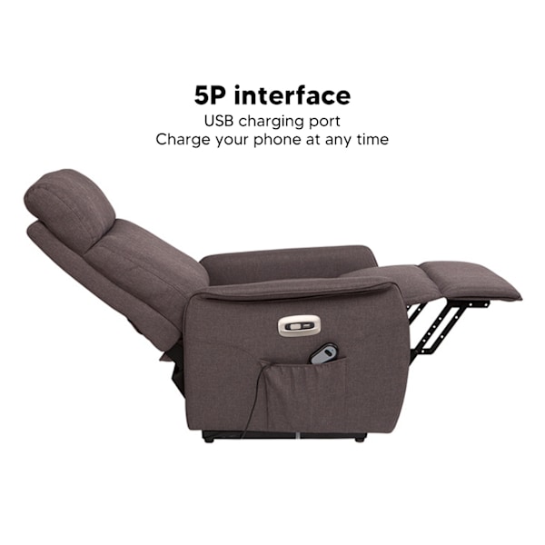Loftsofa håndbetjening 5-polet 2 knapper Elektrisk sofa Power Recliner kontrolkontakt med USB-opladningsport 12-29V