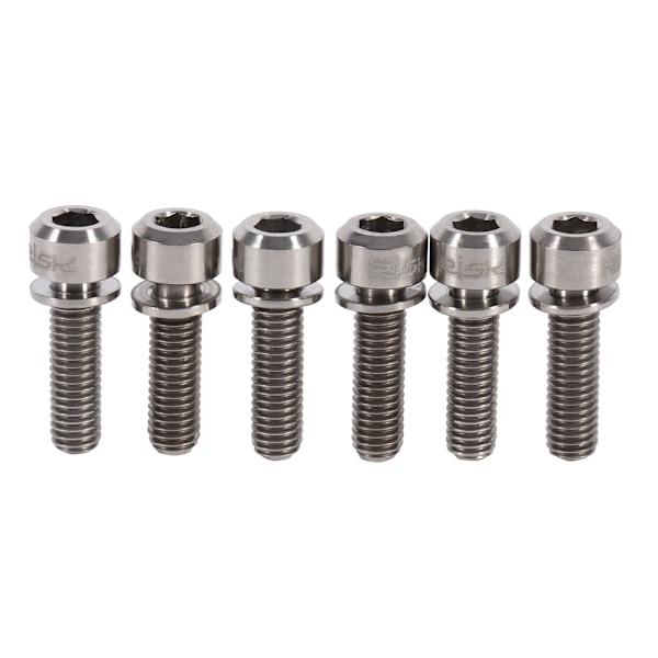6 stk. Mountainbike M5 x 18mm Titanskruer til frempind med skive (titanium)
