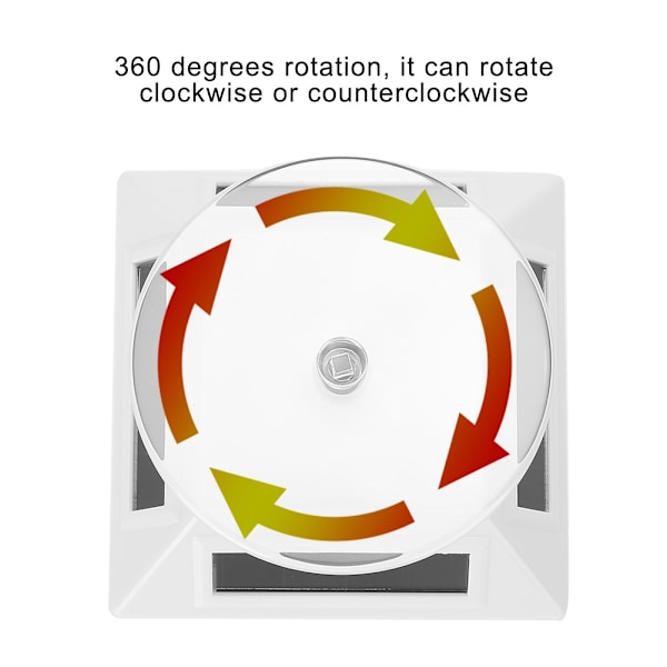Solcells Showcase 360 Grader Snurrande Smyckesorganisatör Display Stativ (Vit)