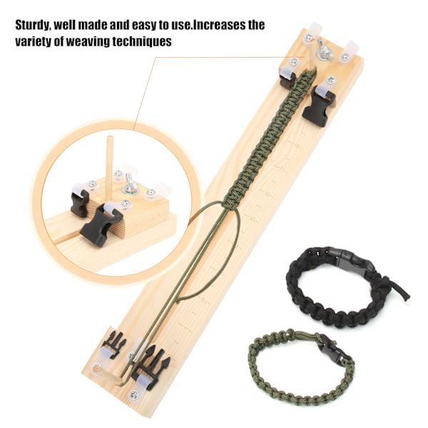 Fletning af træramme Paracord stål nål kombination Paracord DIY armbånd vævning værktøj