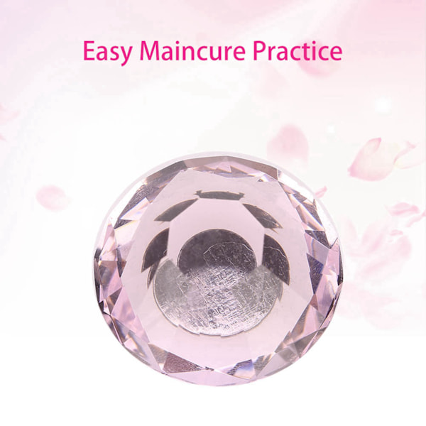 Magnetisk negletipp Oval Crystal Practice Stand Base  Alloy Holder Nail Art Display Stand Rosa