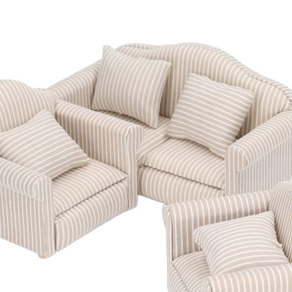 1:12 Skala Dukkehus Sofa Håndlavet Høj Simulation Miniature Sofa til Dukkehus Tilbehør