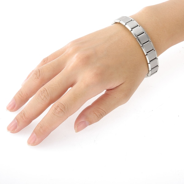 Germanium Titanium Stål Armbånd Magnet Sundheds Helbredende Smykker(Sølv)