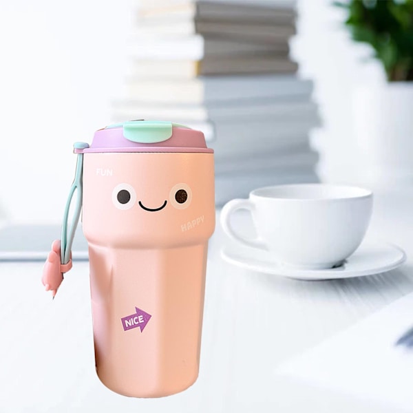 Sød isoleret flaske dobbelt isolering 450ml rustfrit stål isoleret vandflaske til varme drikke pink