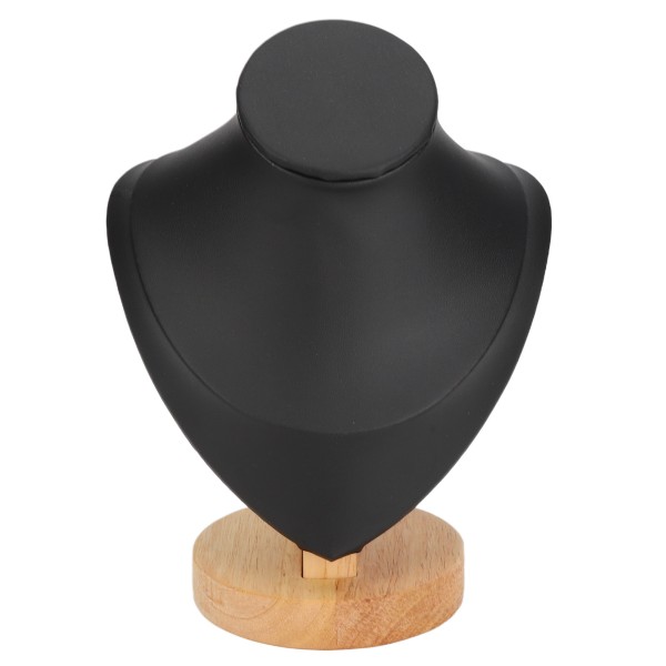 Halskæde Display Holder Log Flannel PU Læder Halskæde Holder Stativ til Butik Sort