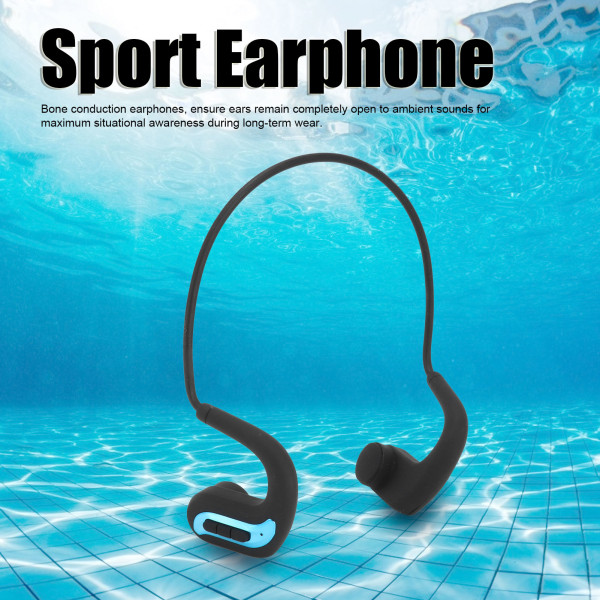 Benledningshörlurar IP68 Vattentät Bluetooth Trådlöst Headset för Simning