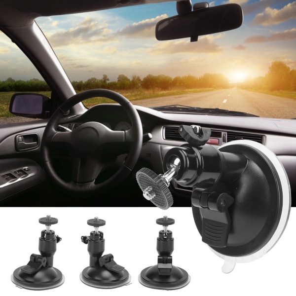 Universal Adjustable Alloy and Plastic InCar Suction Cup Mounting Adapter Base Accessory(Black )