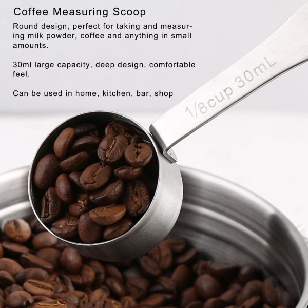 30 ml kaffebönor mätskopa 304 rostfritt stål mätsked för socker mjölk fruktpulver