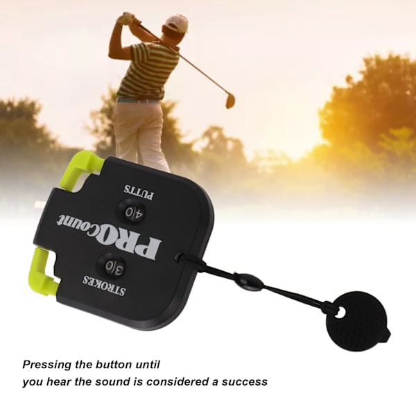 Golf Score Counter En Touch Reset Dubbel Handhållen Mini Stroke Counter för Utomhus ScorekeeperSvart Gul