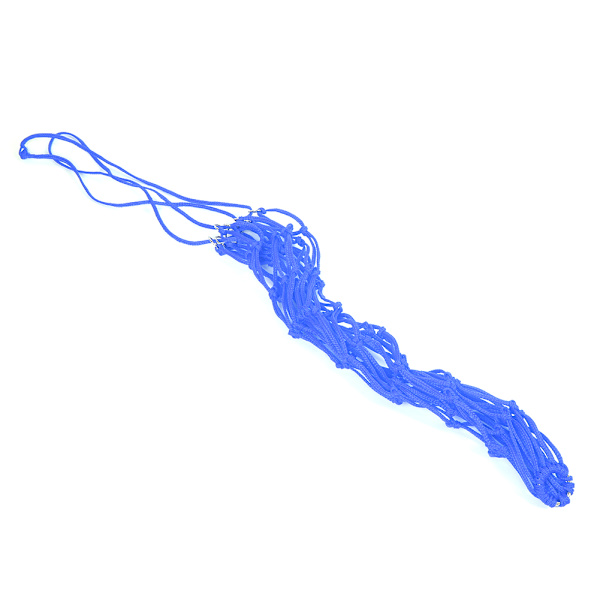 Medium Størrelse Sterk Holdbar Nylon Tau Langsom Fôr Fôr Nett Bag med Sølv Elektroplettering Sveising Jern Ring Blå