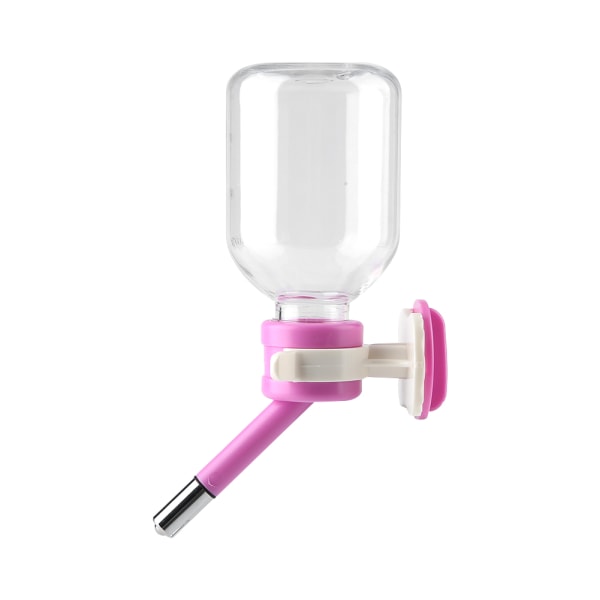 Hängande dricksflaska för husdjur, fontän för hundar, bärbar vattenbehållare för katter (S 150 ml rosa)