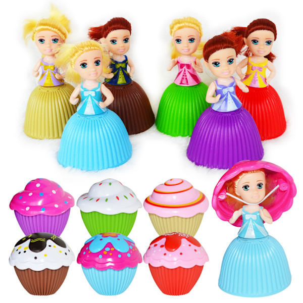 Cup Cake Doll Play House Barnens Leksak Tårta Mini Överraskning Docka Deformerbar Bakverk Prinsessa Söt Flicka Födelsedagspresent