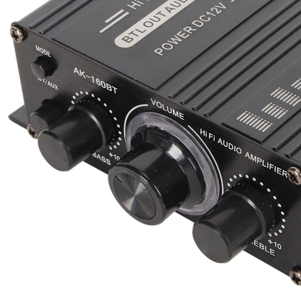 Bluetooth 5.0 Effektforstærker Klar Lydkvalitet Aluminiumslegering 20Hz til 20KHz 12V Universal til Bil Hjem