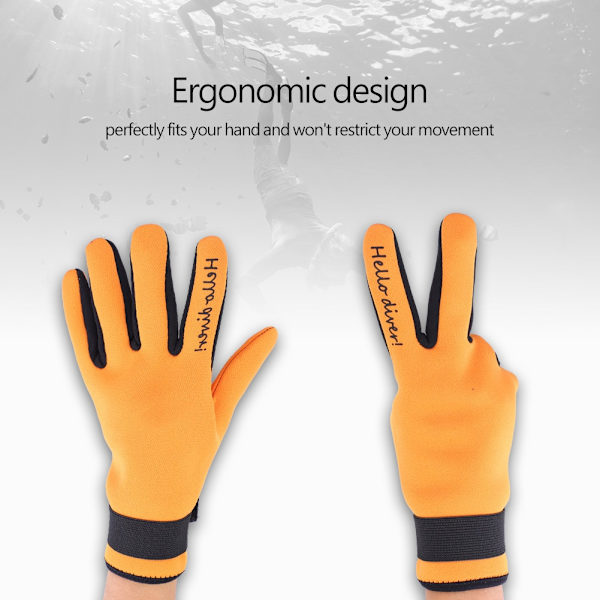 Keep Diving 2MM Varm Neoprenhandskar Simning Scuba Snorkling Handskar Utrustning (Orange XL)