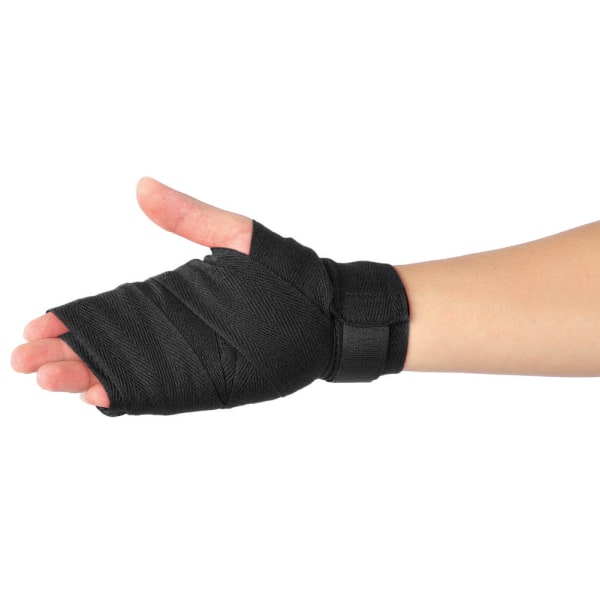 1 par elastiske håndbindsbandager Punching Handwrap Protector til boksning Muay Thai (sort, 2,5 m)
