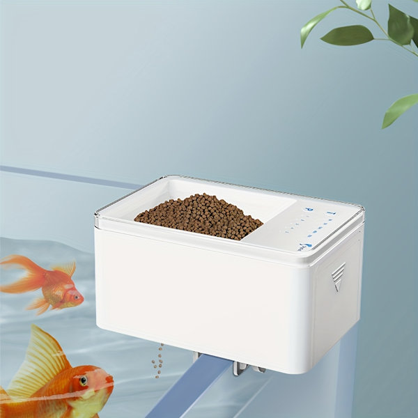 Mini Automatisk Fiskefoderautomat Akvarium Digital Dispenser Kapacitet ca. 50 Gram