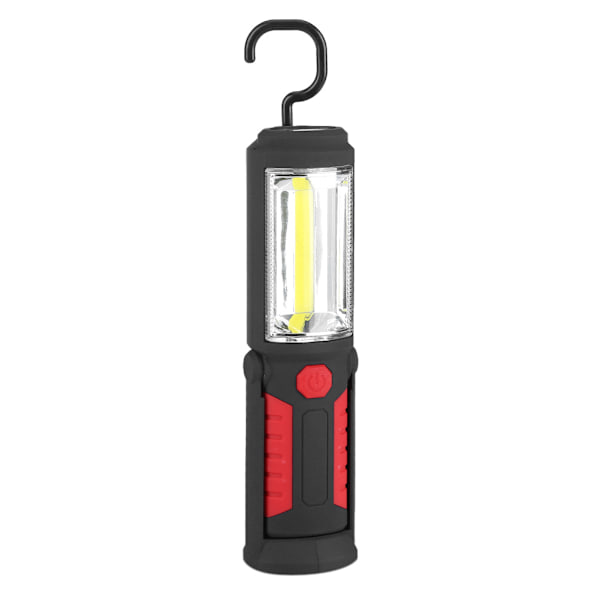 3W Uppladdningsbar COB LED Ficklampa Camping Nöd Arbetslampa med Magnetisk Stativ Röd