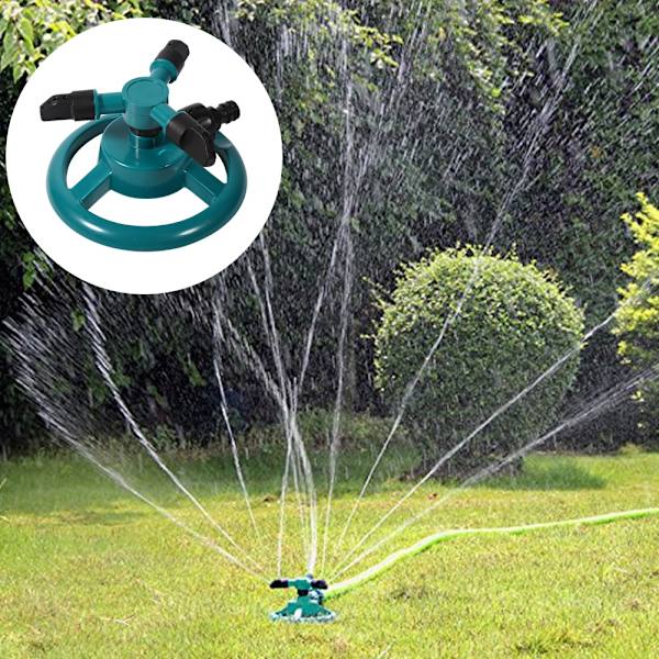 360° Full Circle Roterende Vannspreder Irrigasjonssystem 3 Dyse Rør Slange for Hage