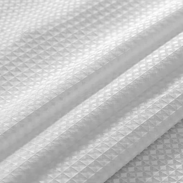 Duschdraperi 180x180 cm Vit Vattentät Polyester 12 Viktade Metallringar