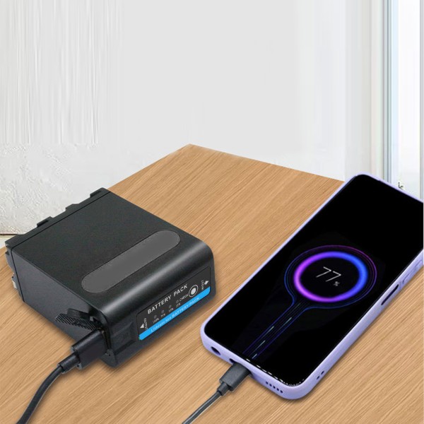 NP F980 Batteri 7200MAh Typ C USB Snabbladdning Videokamera NP F980 Batteri för MC2500C 1500C Kamera Videoljus Monitor