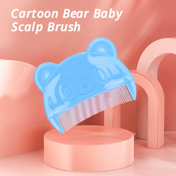 2PCS Baby Scalp Brush Set Mjuk Sensorisk Silikon Badborste Bekväm Nyfödda Hårbotten Badverktyg Blå