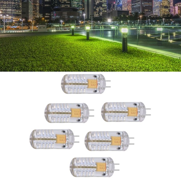 6 kpl LED-lamppua Helppo asentaa Yhtenäinen valonläpäisy Valonlähtö Värillinen lamppu Juhliin Kotiin 12V Vihreä