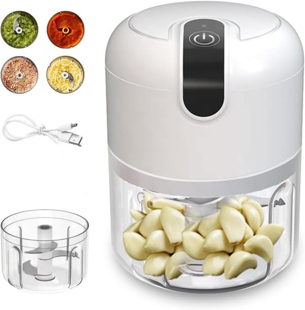 250 ml elektrisk mini-madhakker USB-opladning bærbar foodprocessor blender hvid