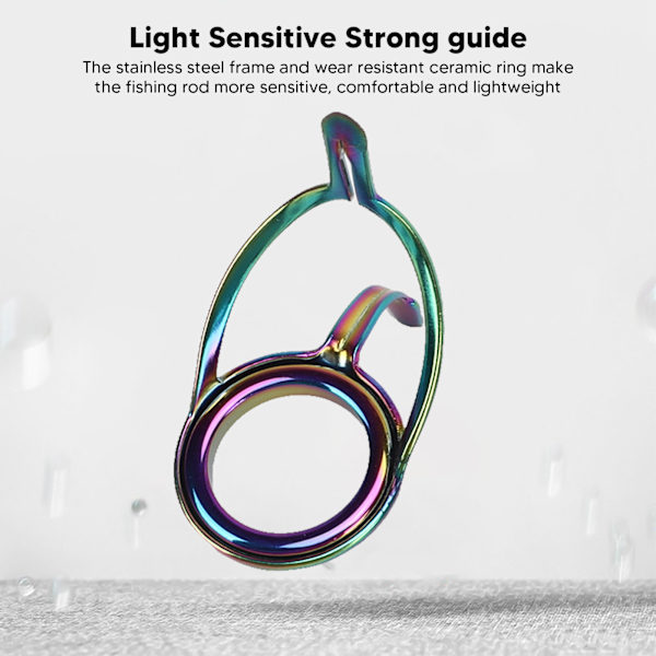 9PCS Lokkefiske Stang Guide Ring Set Rustfritt Stål Keramiske Guide Rings Fiskeutstyr