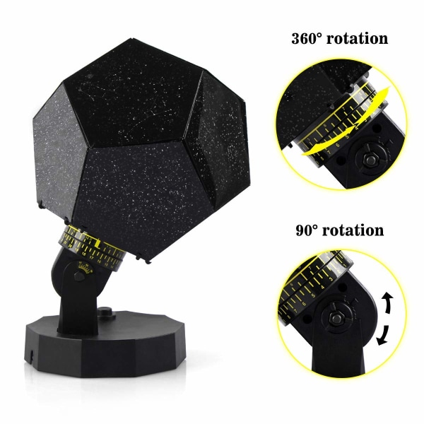 DIY Science Sky Projektion Nattelys Projektorlampe, Phantom Star Projektor Nattelampe med 5 FARVER til Børn Voksne Soveværelse