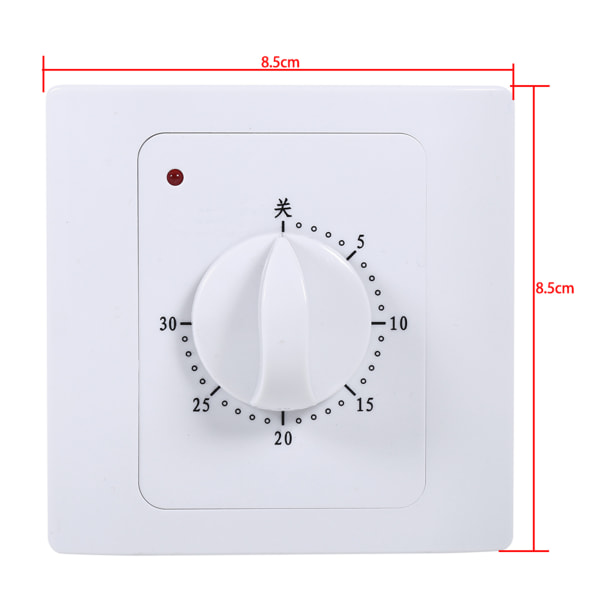 1 stk AC 220V 10A 30 min elektrisk tid nedtelling digital tid plugg timer bryter kontroll stikkontakt