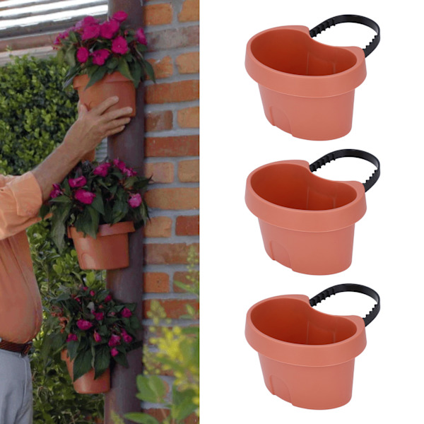Blomkruka med justerbar rem Plastavloppsrör Blomkruka Succulent Fröplanta Kruka för Utomhusbalkong