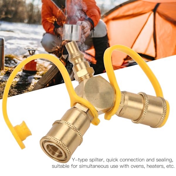 2 måder 1/4in RV Propan NPT Hurtigkobling Y Splitter Adapter til Propanslange Konnektorsæt