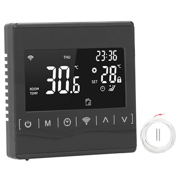 Intelligent Temperaturregulator WiFi Elektrisk Varmetermostat for Gulvvarme 85V~265V