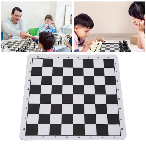 Schackbräde i PU-läder 24x23,6 cm Rivtålig Tvättbar Bärbar Internationell Schack Musmatta