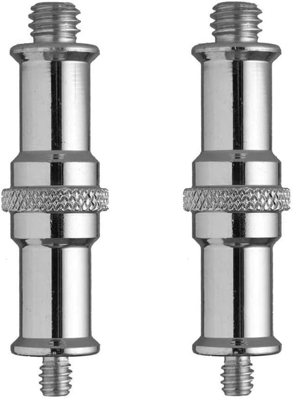 1/4 til 3/8 tommers metallskrueadapter for lysstativ, blitssko, kulehode, blitsmottaker, utløser, 2-pakning