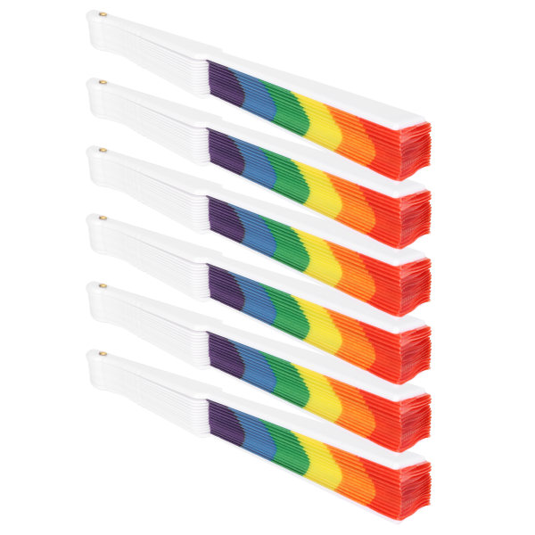6 kpl värikästä taittuvaa käsipuhallinta, manuaalinen muovinen taittuva käsintehty koristejuhlatarvike