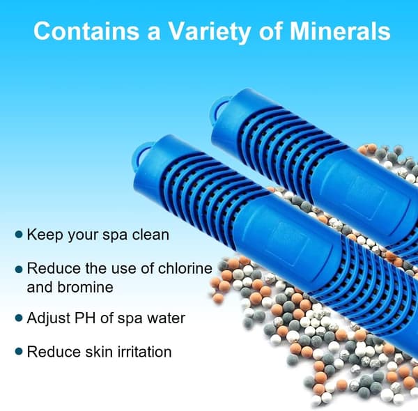 Spa Mineral Stick Delar med 4 månaders livslängd Patron Universal för bubbelpool och pool Blå 2-pack