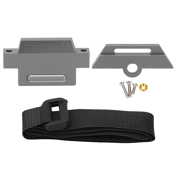 RC Bilbatteriplatta Aluminiumlegering Batterihållare Fäste med Rem för Traxxas 1/10 Slash 2WD 5822 5822A Chassi Grå