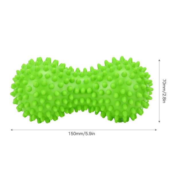 PVC Spiky Massageboll Fascia Muskel Hand Planta Pedis Avslappningsboll för Fitness Yogagreen