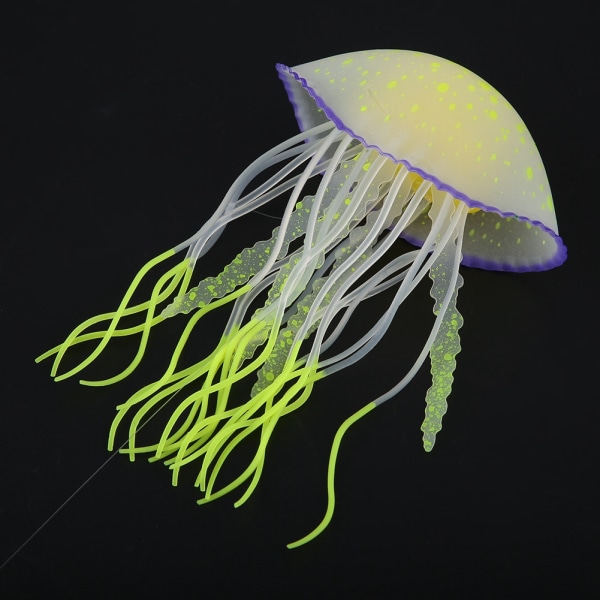 Aquarium Simulation Silicone Artificial Jellyfish Fish Tank Decoration Ornament Lemon Yellow