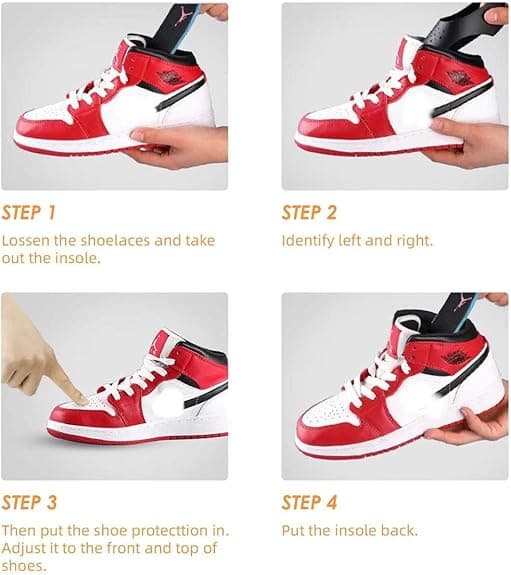 8 par skobeskyttelse mod folder til sneakers, anti-rynke skobeskyttelse, forhindrer folder i sko