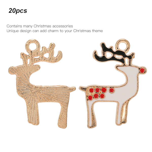 20 st julhängen Xmas hjortklocka älg emaljhänge för DIY smyckestillverkning