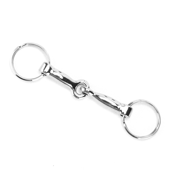 Snaffle Bits Nyckelring Zinklegering Pelham Nyckelring Enstaka Anslutningshästbit Nyckelknut