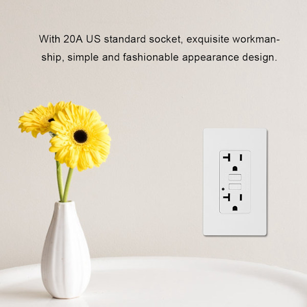 Amerikansk Standard Veggkontakt Panel Sokkel 20A 110V-125V for Hotell Kontorbygg